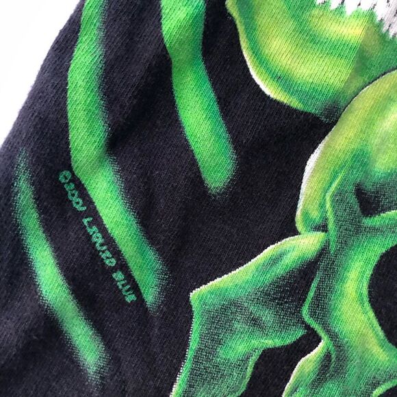 2001 Rare Vintage Liquid Blue Green Skull Pile Mens Shirt Small aso Travis Scott - Picture 6 of 8